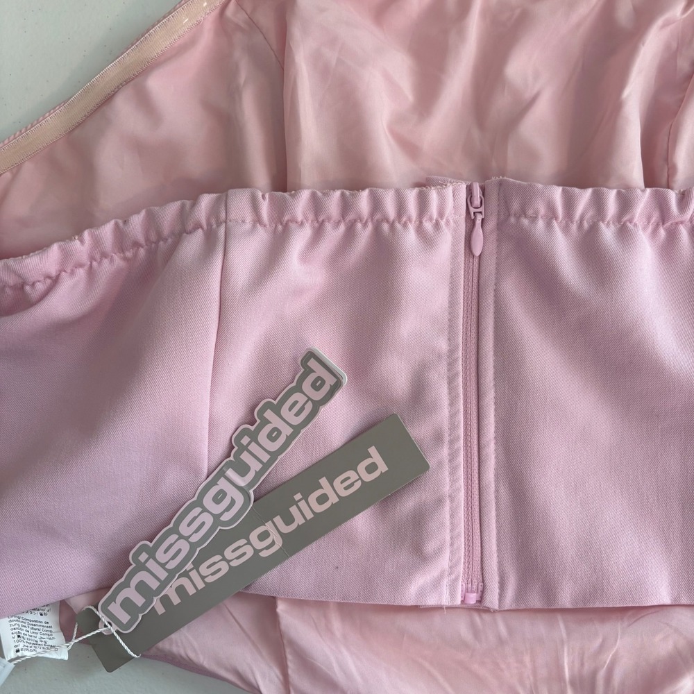 Missguided Pink Corset Tube Top Coquette Bow Strapless Bodice Pink 3XL NWT - Picture 2 of 3